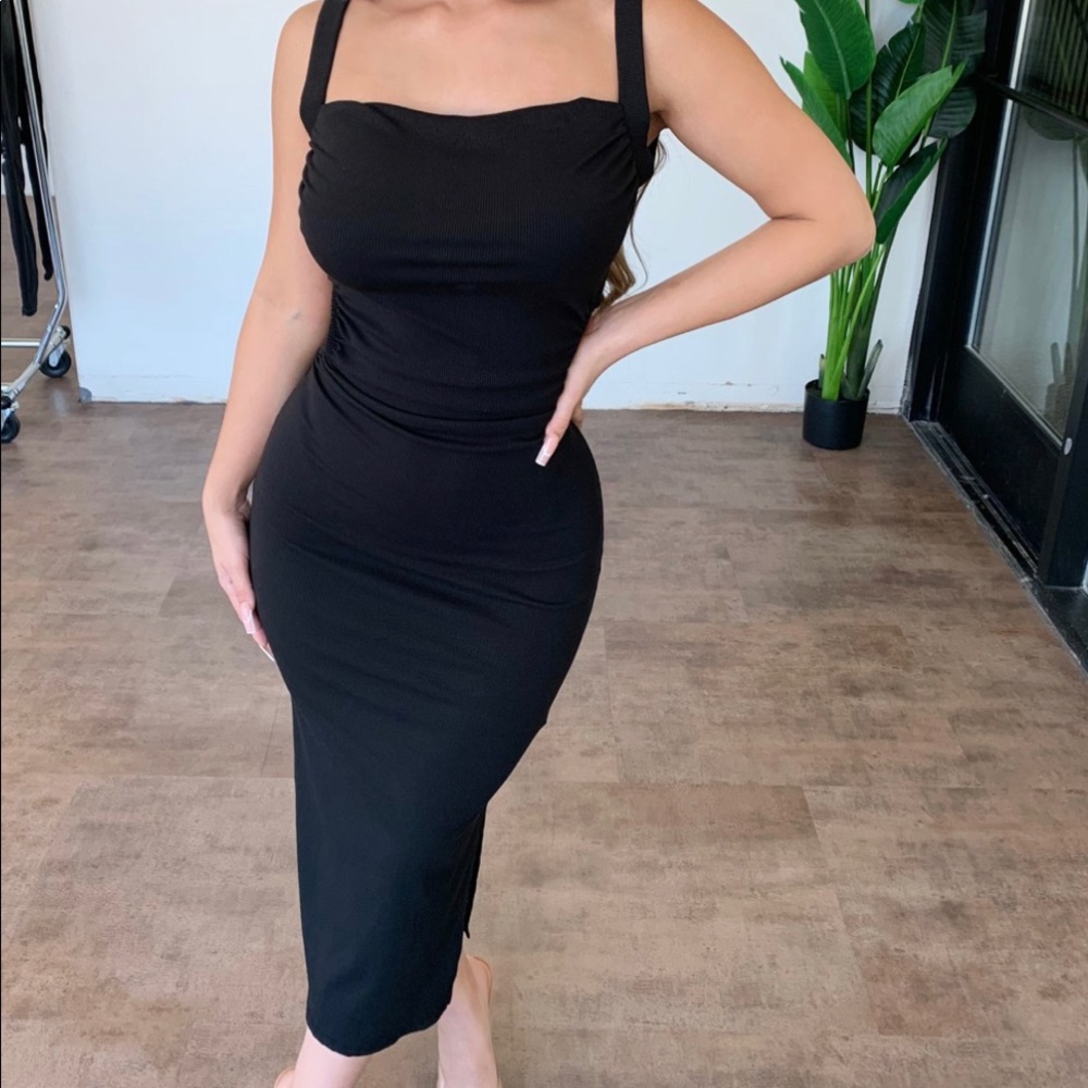 Ootdfash open back midi dress